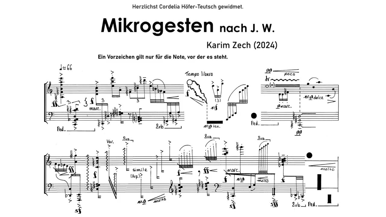 Karim Zech: Mikrogesten nach J. W. • Karim Zech [SCORE]
