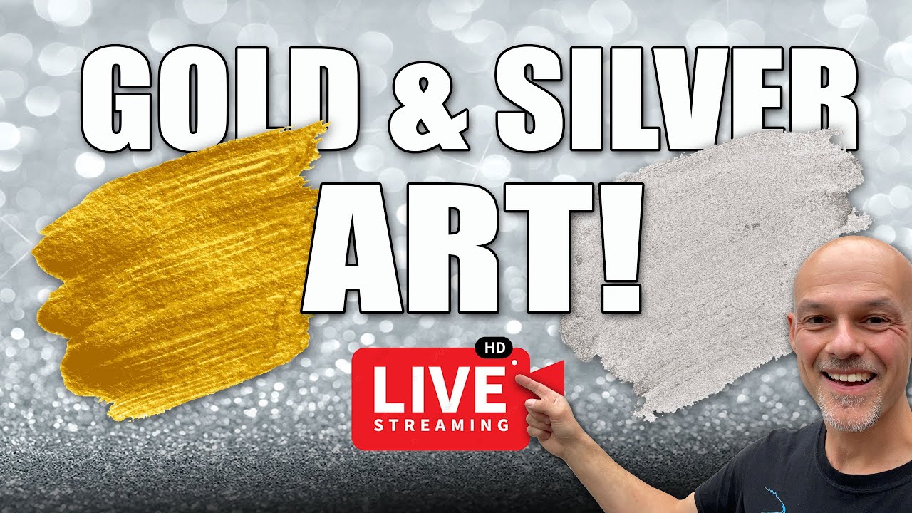 HUGE GOLD and SILVER PAINTINGS - created LIVE!!! Wow!!