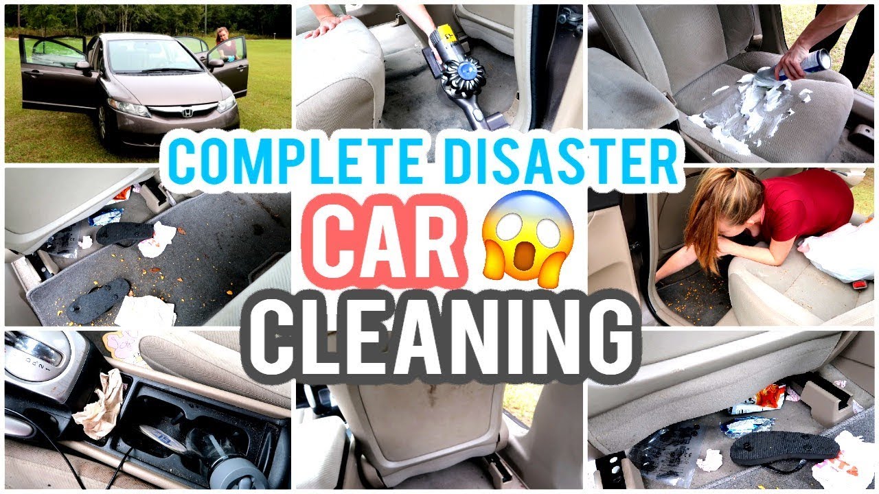 COMPLETE DISASTER CAR CLEAN WITH ME | EXTREME CLEANING MOTIVATION 2019
