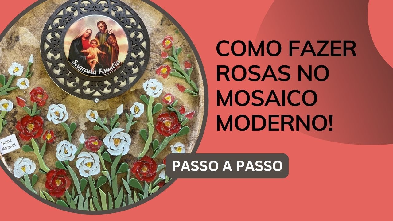Como fazer Rosas no Mosaico Moderno - Passo a Passo | Denise Mosaicos