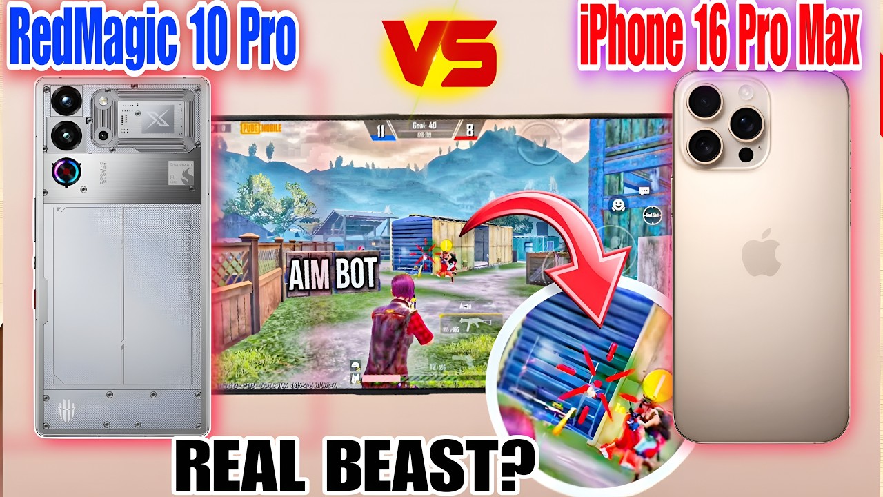 Redmagic 10 pro pubg test 2026🔥 | redmagic 10 pro vs iphone 16 pro max pubg/bgmi test | 120fps.
