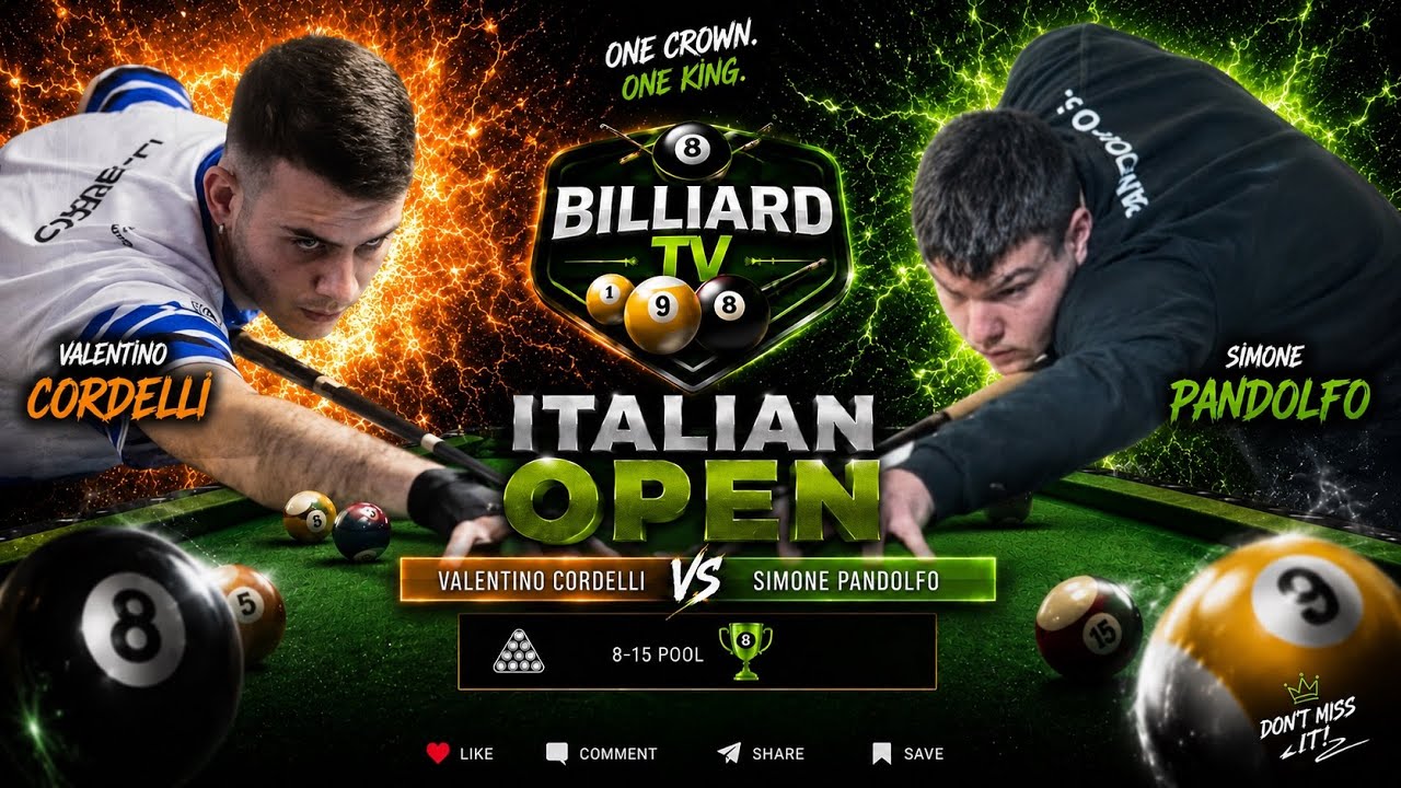 CORDELLI VALENTINO VS PANDOLFO SIMONE Italian OPEN 24 BILLIARD TV