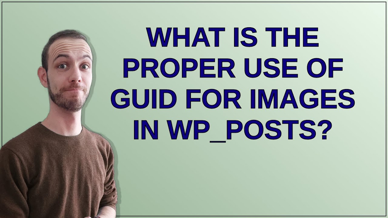 What is the proper use of guid for images in wp_posts?