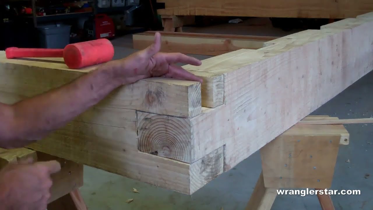 Perfecting Timber Frame Joints Fitting Large 16-Foot Sill Boards for a Cabin Build