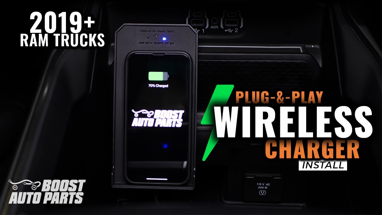 Как установить беспроводное зарядное устройство Plug & Play для грузовиков Dodge Ram 2019–2025 го...