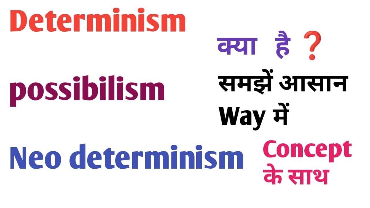 What is Possibilism, what is Determinism, what is Neo determinism