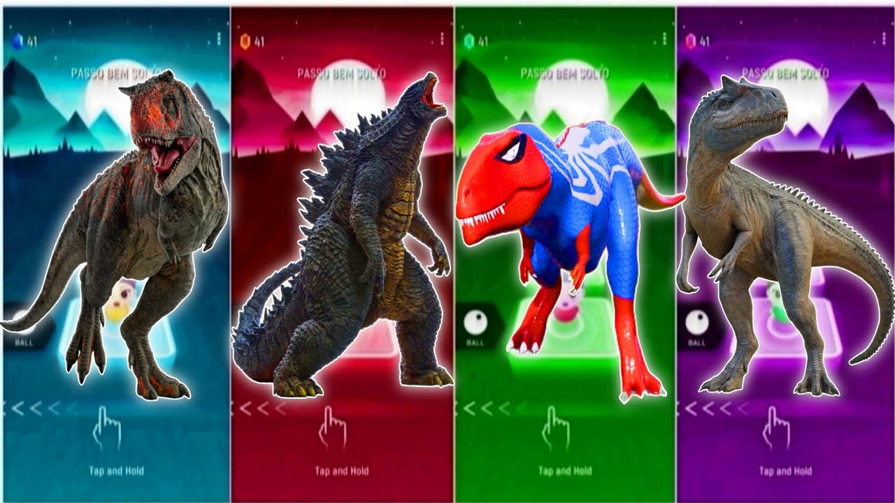 🦖JurassicWorld Carnotaurus 🆚The Godzilla 🆚The T-rex Evolution 🆚The Allosaurus ||🎵CoffinDance
