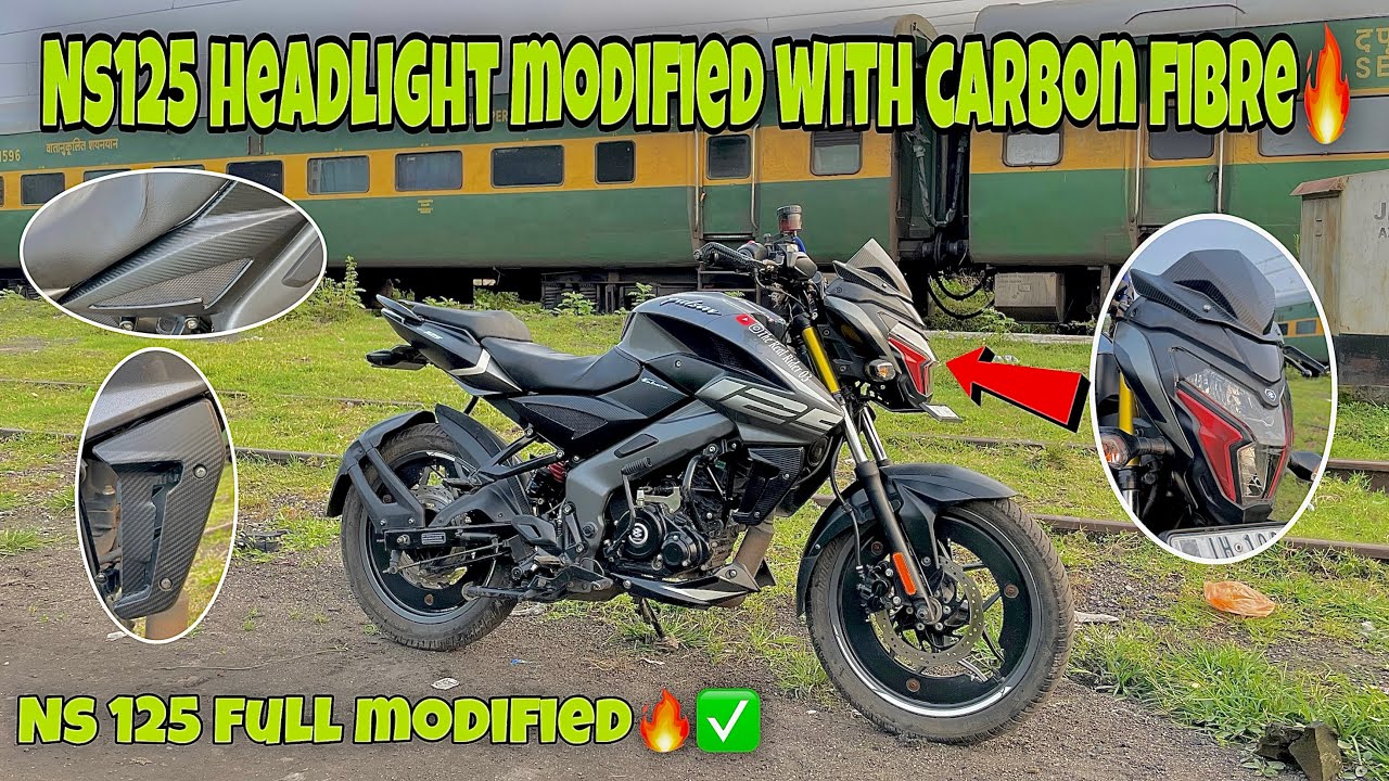 Ns125 headlight modified with carbon fibre🔥✅