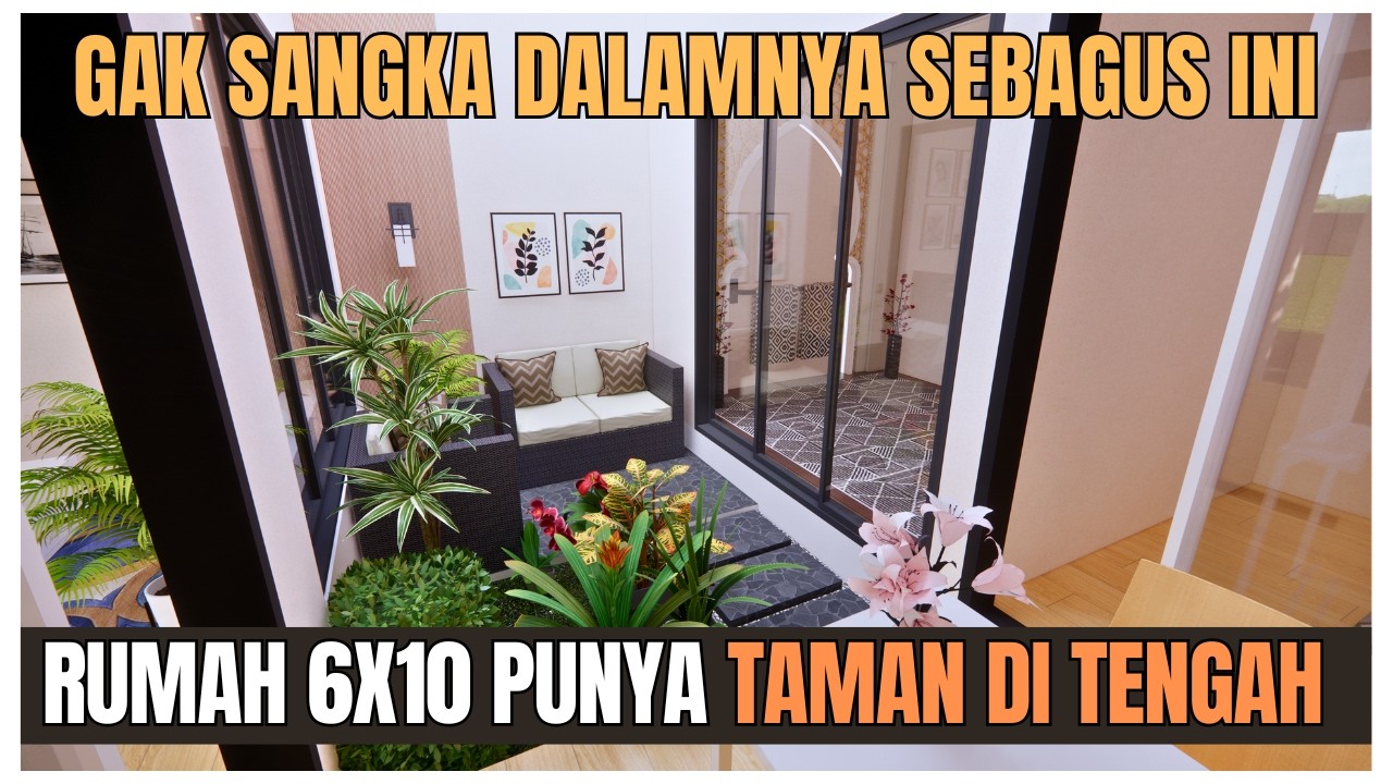 Banyak Rumah 6x10 Tapi Yang Satu Ini Beda! Ada Taman, Teras & Mushola di Tengah