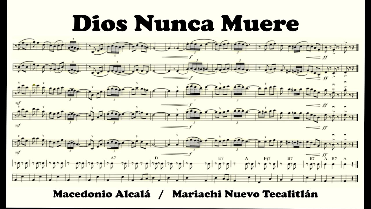Dios Nunca Muere - Partitura - Versión: Nuevo Tecalitlán