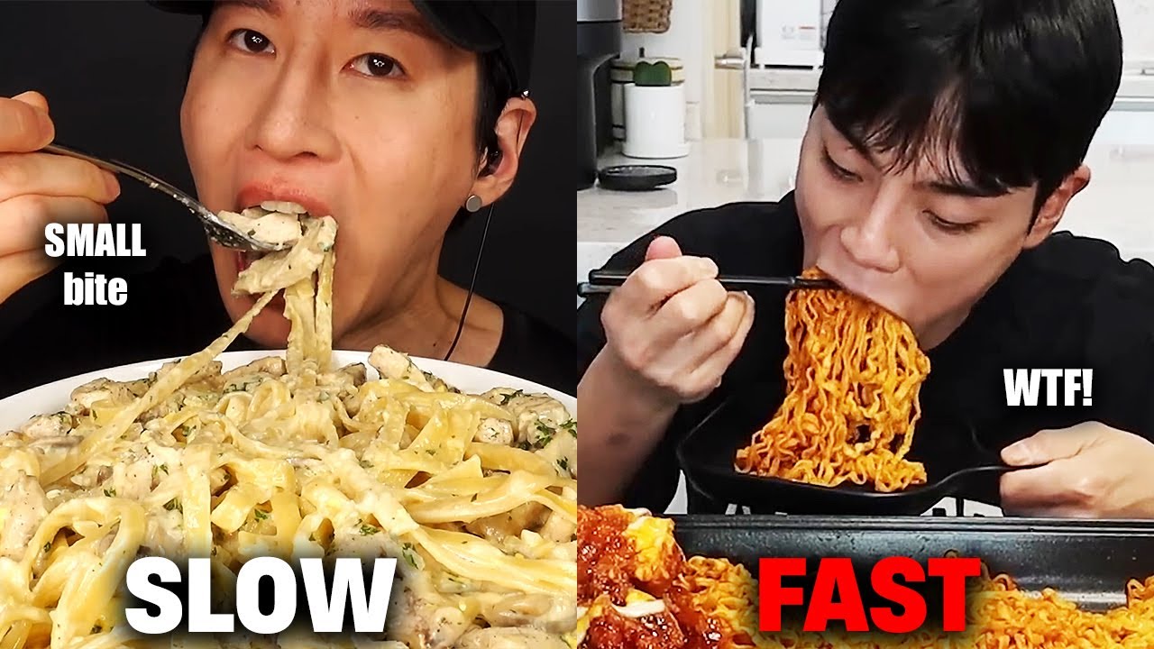 FAST VS SLOW Eating Mukbangers! 😱