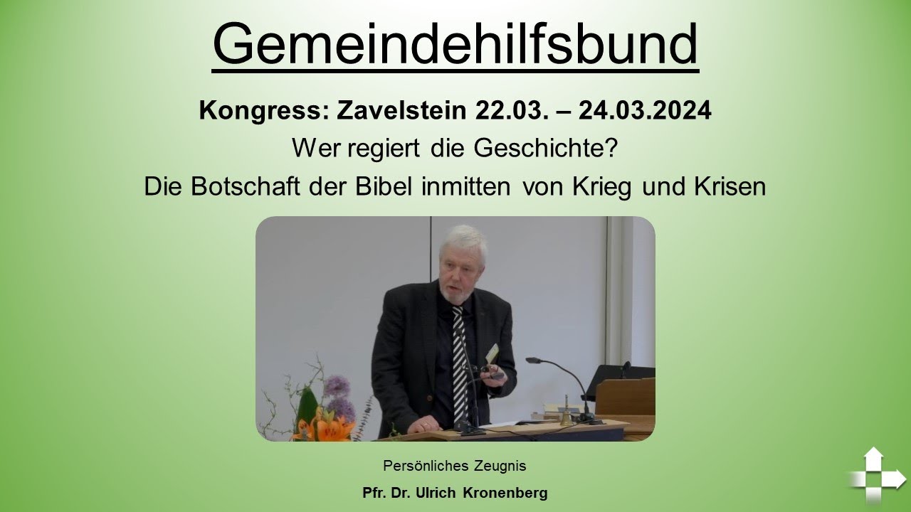 Pers&ouml;nliches Zeugnis von Pfr. Dr. Ulrich Kronenberg