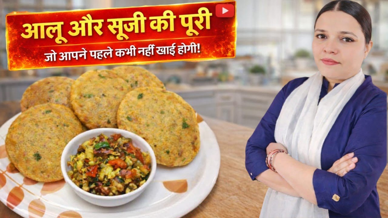 आलू - सूजी की पूरी बनाने का नया तरीका सब हैरान रह जाएंगे😯#puri #aalu #aalukipuri #easyrecipe #foodie