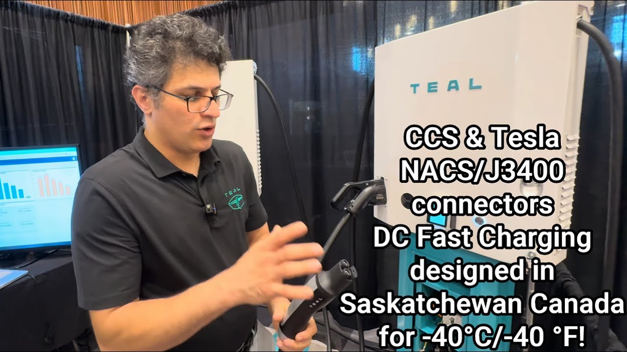 Built to handle -40°C/-40°F, Close Look at Teal DC Fast Chargers at Everything Electric Canada