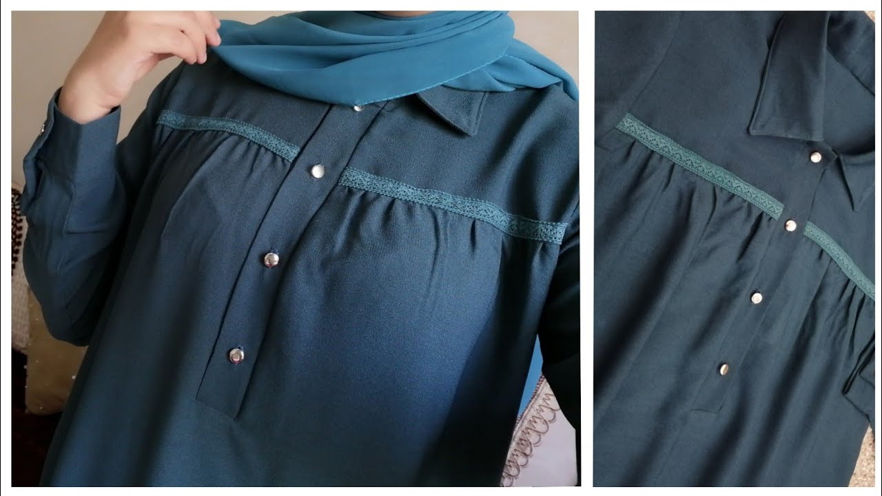 طريقة عمل المرد لفستان أو عباية... patte-polo