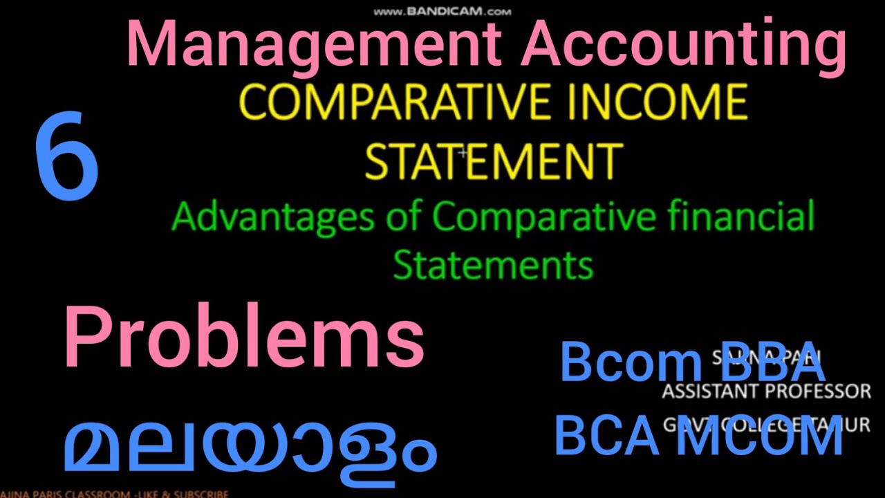 Comparative Income statement part 1/2 Problems/Advantages of Comparative statement/part 6