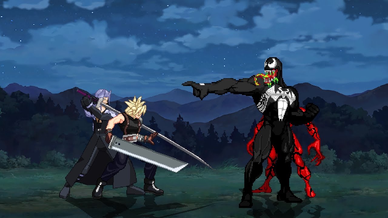 M.U.G.E.N - Cloud & Sephiroth vs Venom & Carnage