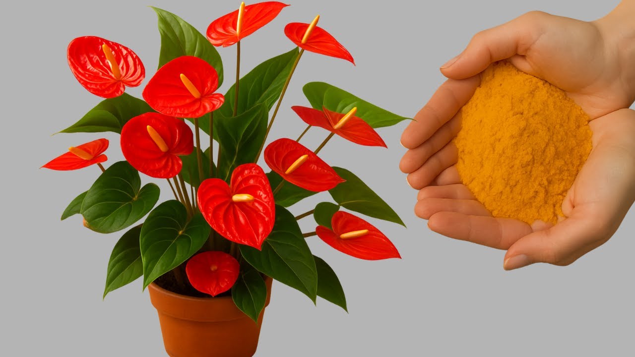 Просто посыпьте вот так! Антуриумы ярко цветут круглый год.