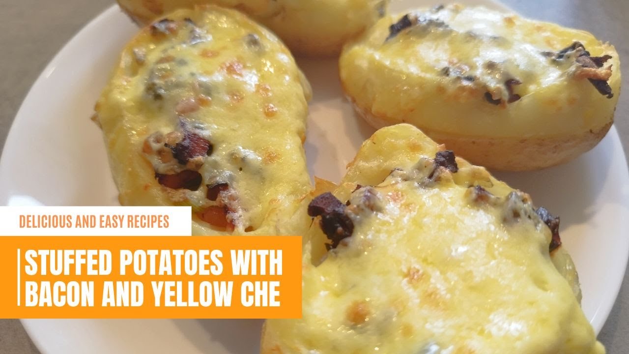 Картофель, фаршированный беконом и сыром. Простой рецепт.