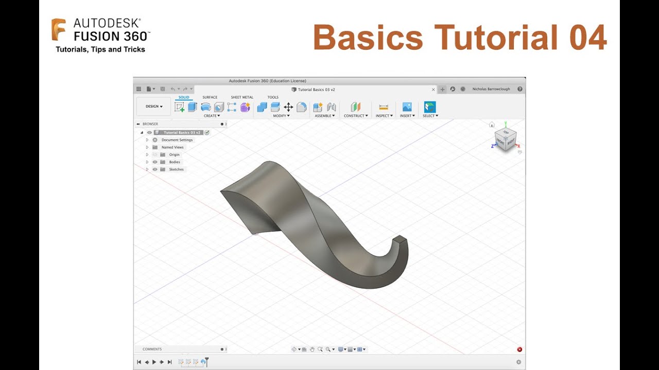Основы Autodesk Fusion 360 &mdash; Инструмент &laquo;Заметание&raquo; (Учебное пособие 04)