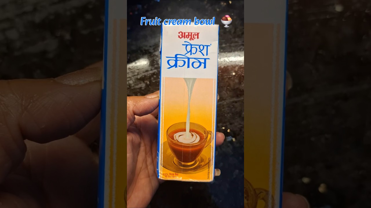 Easy Fruit Cream Recipe with Amul Cream 🍓🥭 | No Cook Dessert #shortvideo  #viralshort