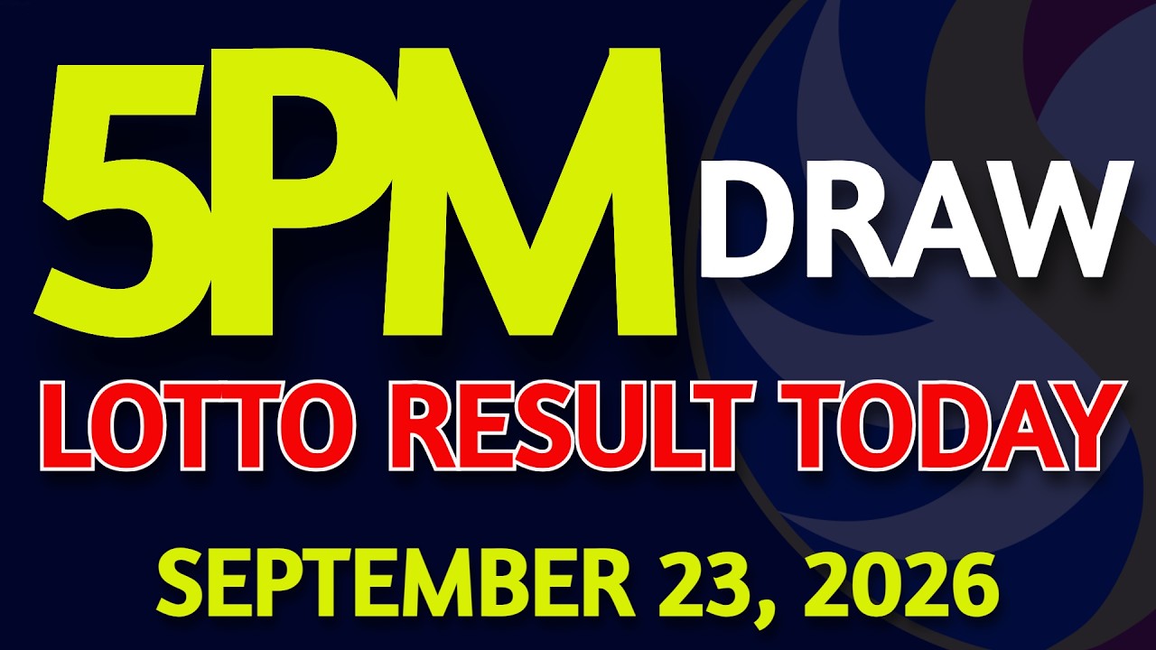 Lotto Result Today 5pm draw September 23, 2026 PCSO