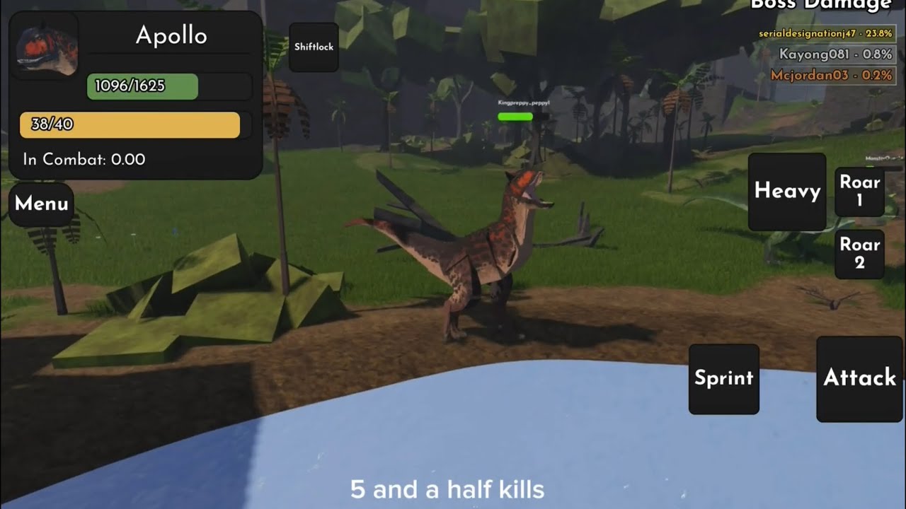 Getting 10 kills with a tier 2 dinosaur!