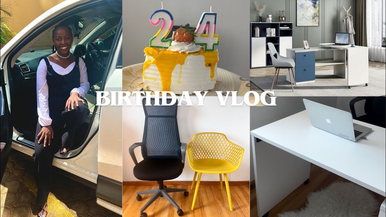 Birthday Vlog:New Hairstyle//Birthday Gifts(Office Furniture)//Unboxing//Setting Up My New Office😍