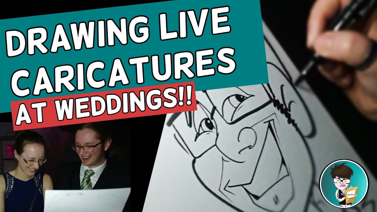 Drawing Super Fast Live Caricatures at a Wedding