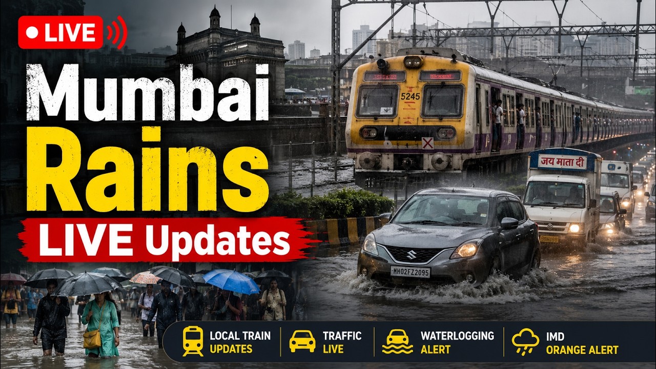 Mumbai Rains LIVE: Waterlogging, Local Train Delays & Traffic Chaos | Orange Alert LIVE Updates