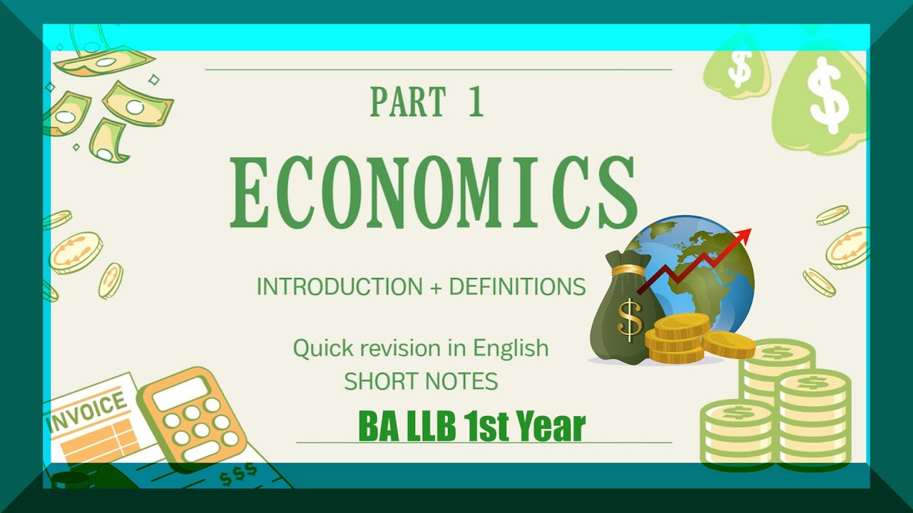 ECONOMICS Introduction and Definitions || BA LLB Semster1 || #english #class #law