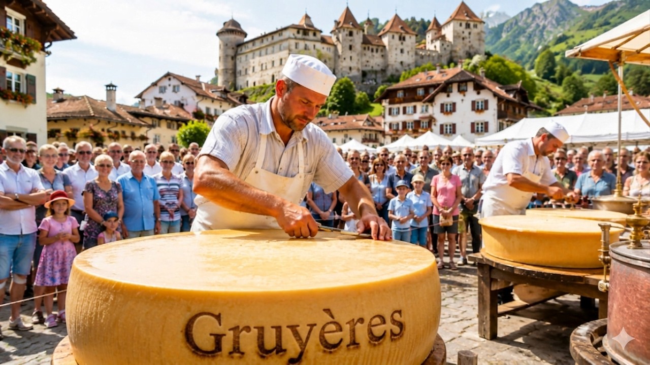 THE WORLD CAPITAL OF CHEESE 🧀 Legendary Gruy&egrave;re Cheese Festival 🇨🇭 Walking Tour in Switzerland 4K