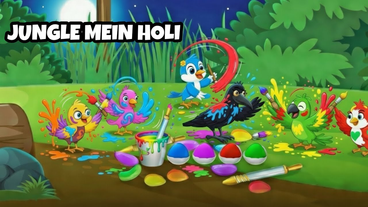 Jungle Mein Holi - Jiggly Tales - Kids Hindi Kahaniya