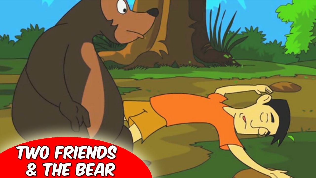 Hindi Animated Stories For Kids - The Two Friends And The Bear