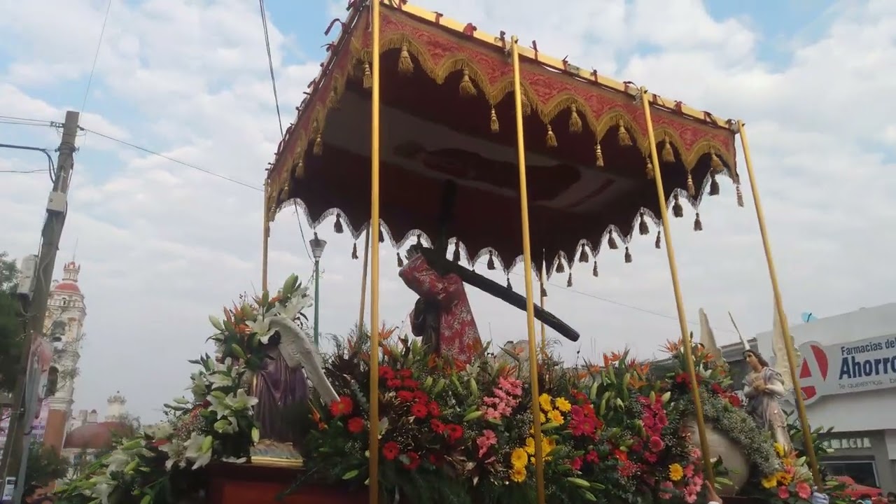 Inicio de Procesión Semana Santa Chiautempan 2022 Virgen de los Dolores y Padre Jesús del Convento.