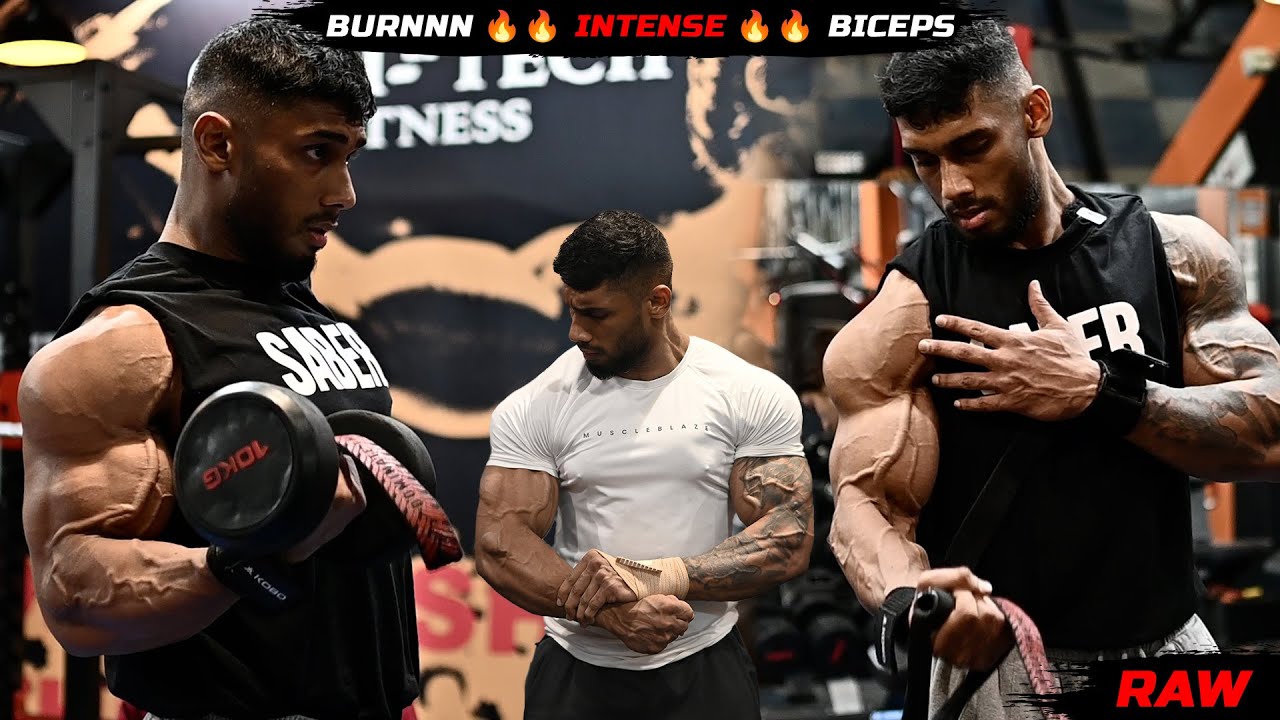 Intense arms day! 🔥 Biceps workouts💪| #rajaajith #raw