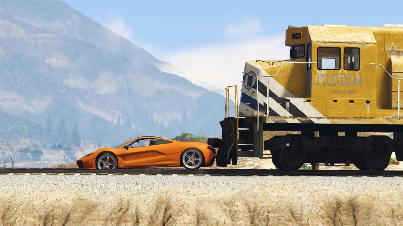 TRY DODGING THE TRAIN! (GTA 5 Funny Moments)