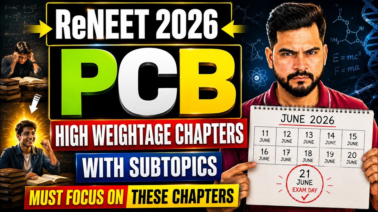 ReNEET 2026: PCB High Weightage Chapters & Must Focus Subtopics 🚀 || Sachin Sir