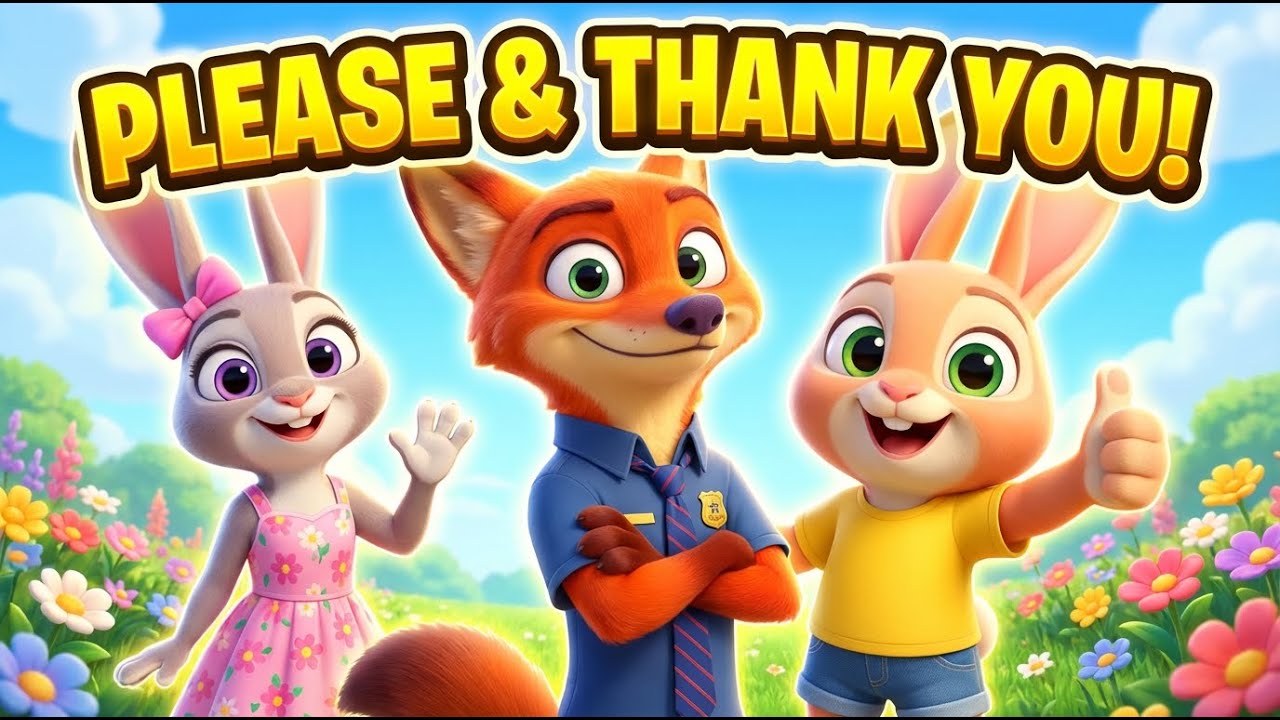 Fox Dad Teaches Bunny Son Good Manners | Funny Family Cartoon | Learn Hello Thank You Sorry