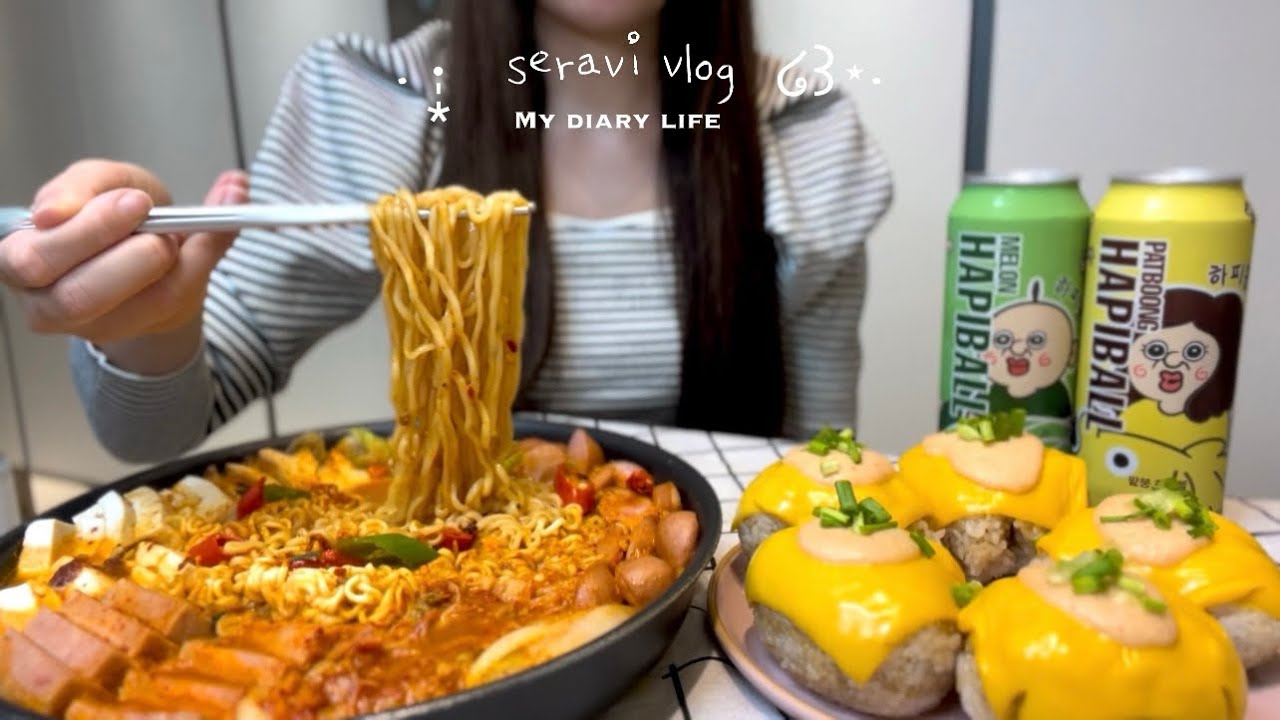 RUS)Приготовление пряных будаэ ччигэ🌶️,рисовые шарики с икрой минтая на гриле,Апельсиновый рулет🍊