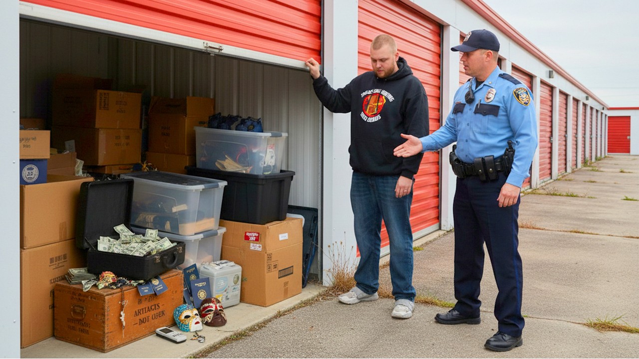 Он сбежал из страны, оставив свой склад! Смотрите, что я нашел!