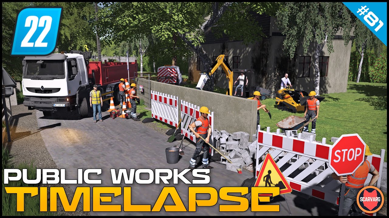 🚧 Снос стен с помощью ударного молота и экскаватора JCB 8030 ⭐ FS22 Таймлапс городских общественн...