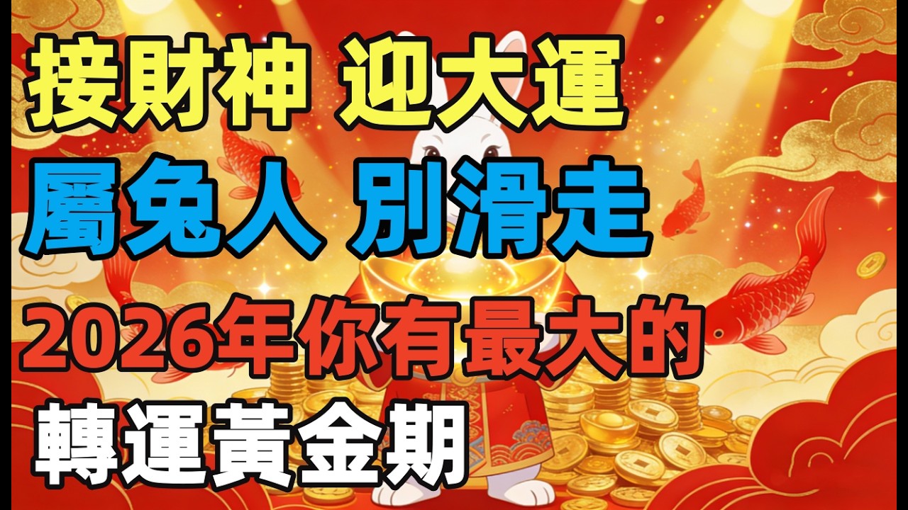 屬兔人別滑走！ 2026年你最大的「轉運黃金期」只有這短短15天！抓住了，後半生不愁！