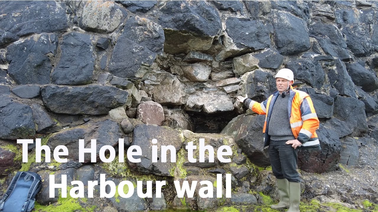 Big hole in Balbriggan harbour wall