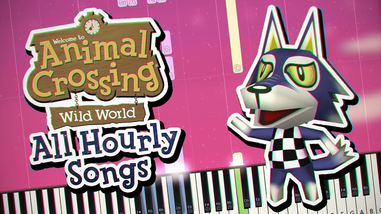 Animal Crossing Wild World - All Hourly Songs Piano Tutorial Synthesia