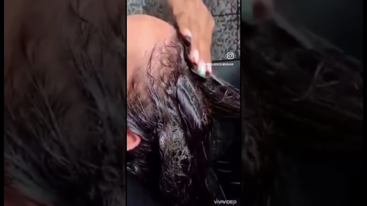 COMO LAVAR O CABELO COM MEGA HAIR FITA ADESIVA #megahairfitaadesiva #megahair
