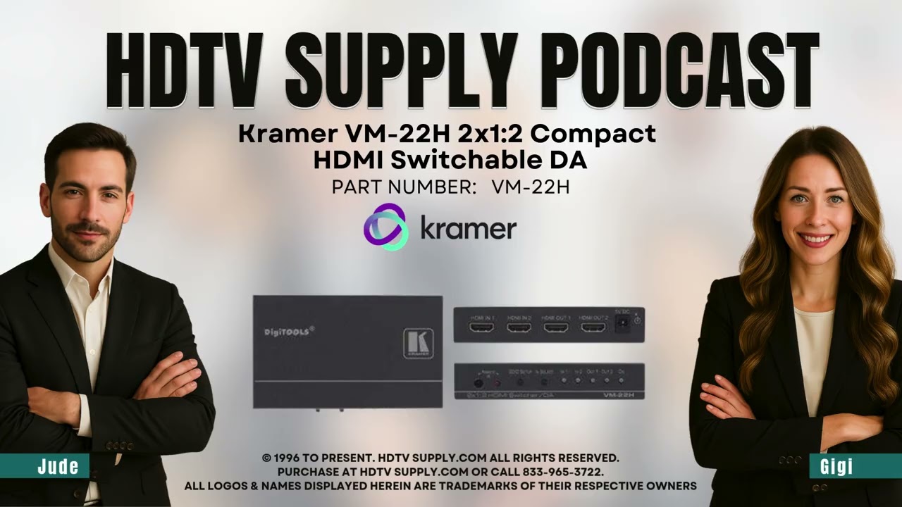 Kramer VM-22H 2x1:2 Compact HDMI Switchable DA