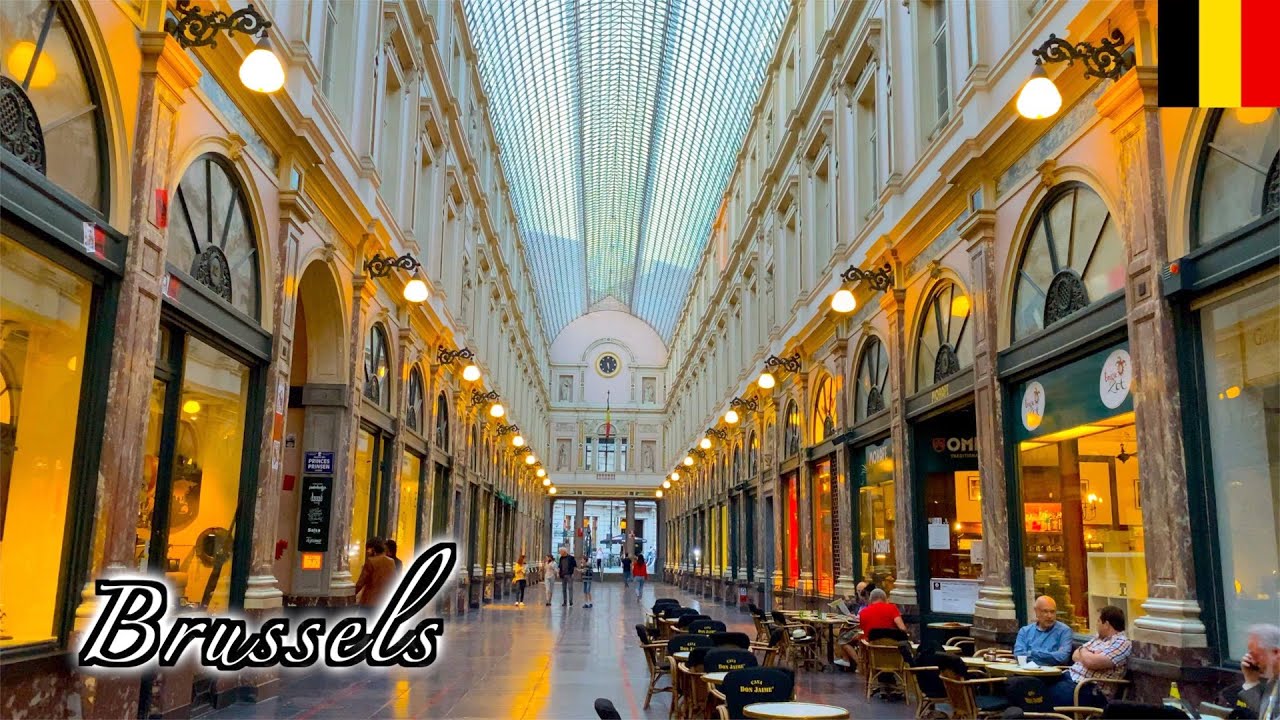 🇧🇪Brussels Summer Walk - Royal Gallery of Saint Hubert -【4K 60fps】