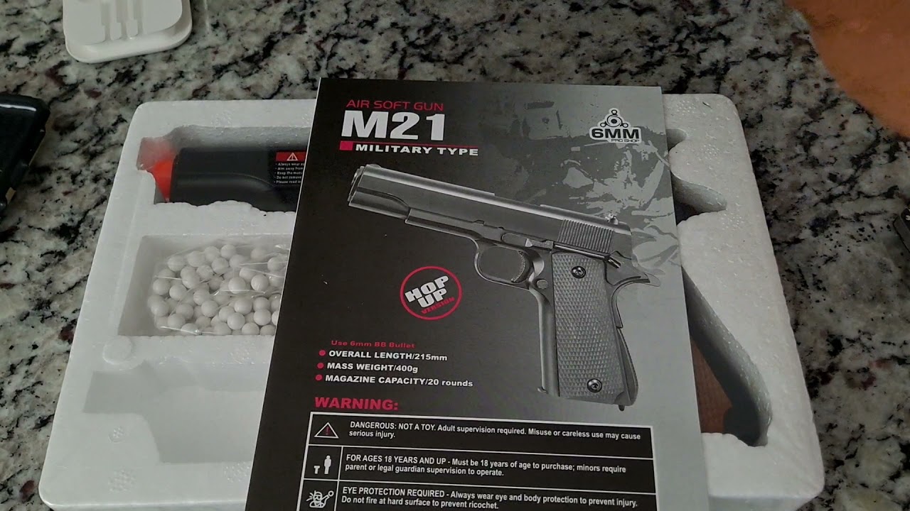 (ASMR)6mmProShop1911 Airsoft Pistol unboxing