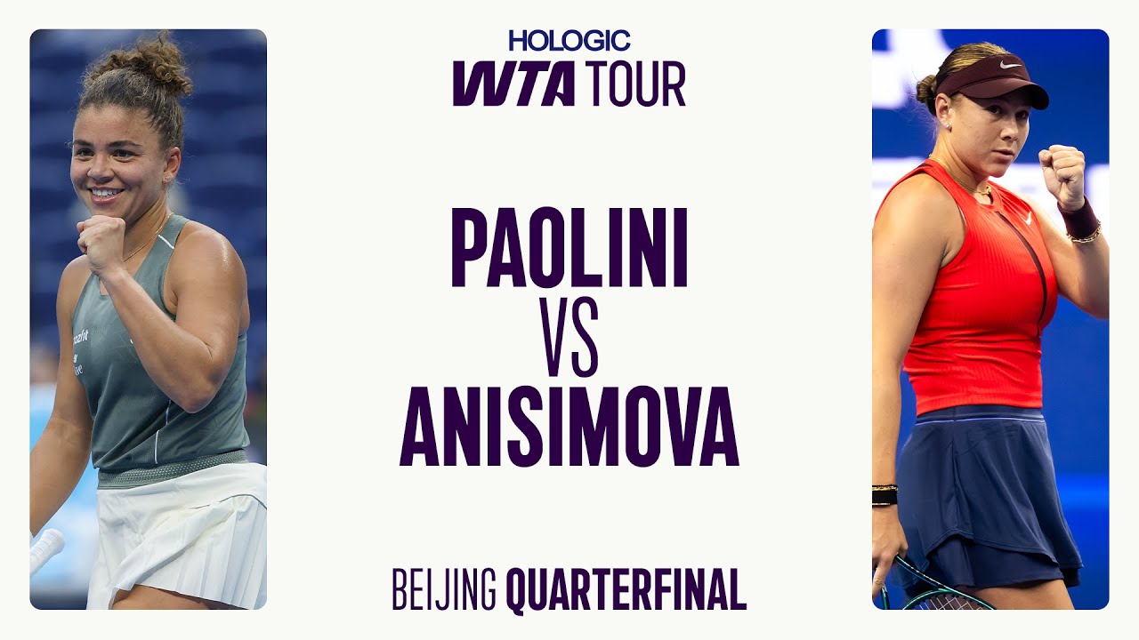 Жасмин Паолини против Аманды Анисимовой | Четвертьфинал турнира WTA в Пекине-2025 | Лучшие момент...